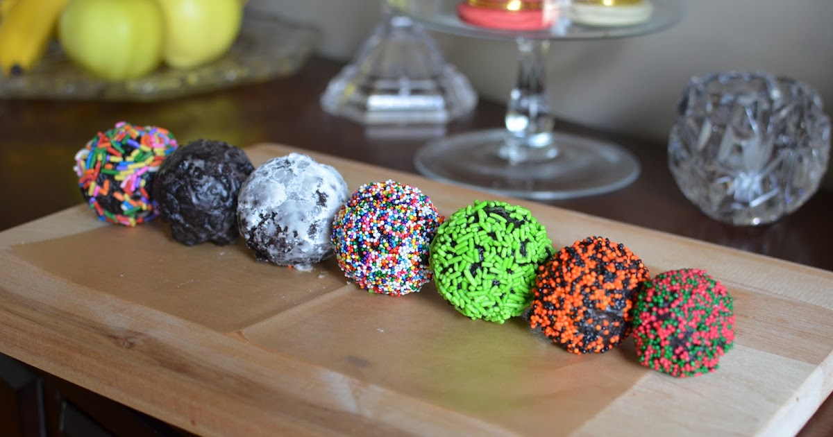 Playing with Flour Chocolate cake donut holes for my munchkin