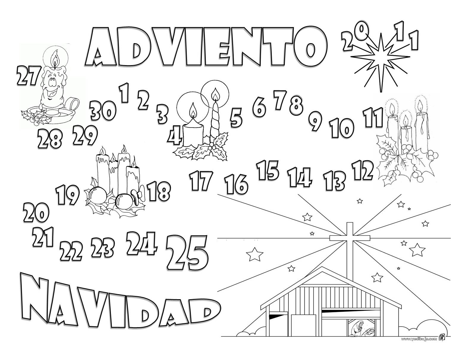 calendario de adviento para pintar