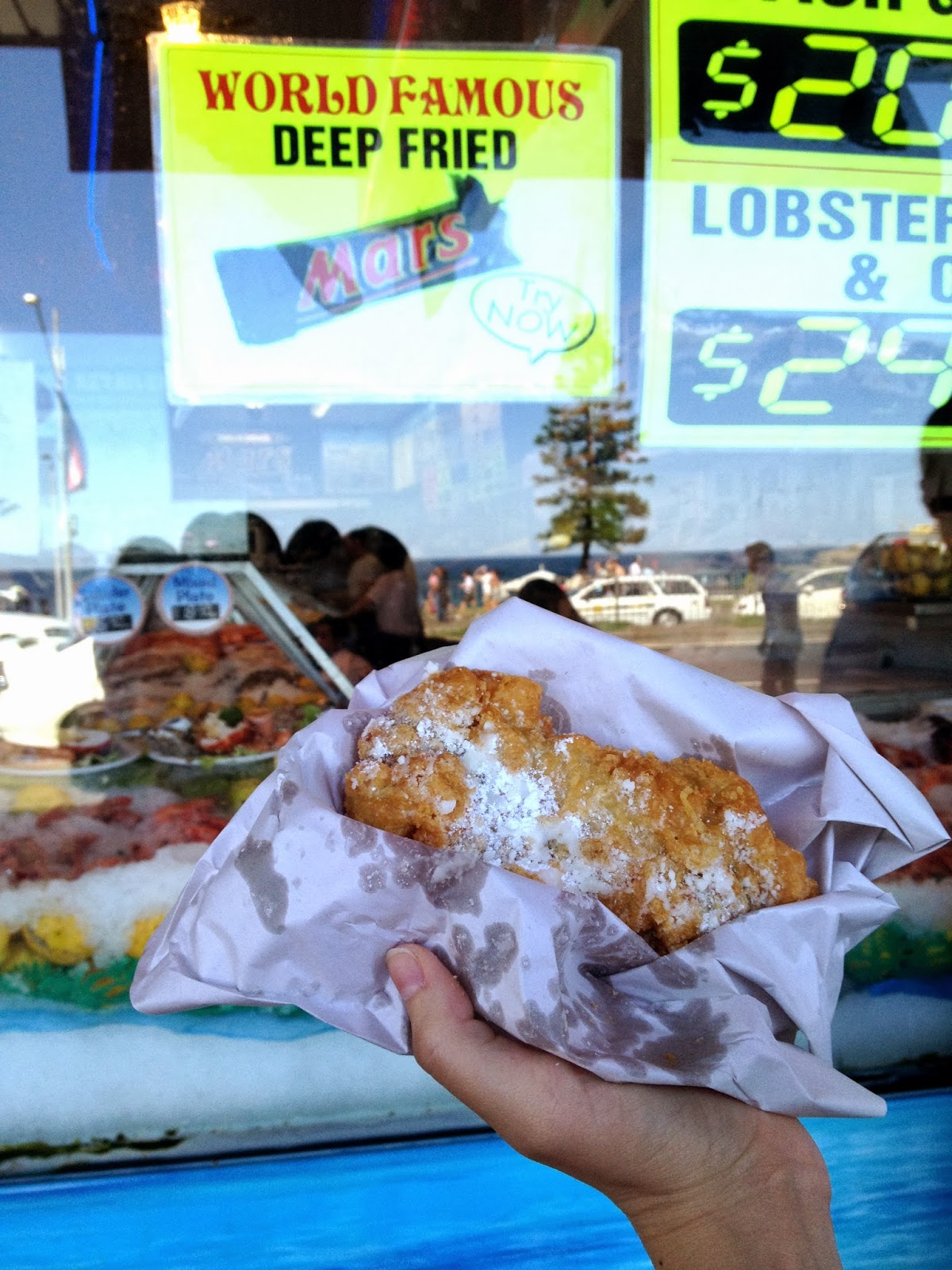 Sweet Lovely Journey The Famous Deep Fried Mars Bar at Bondi Beach