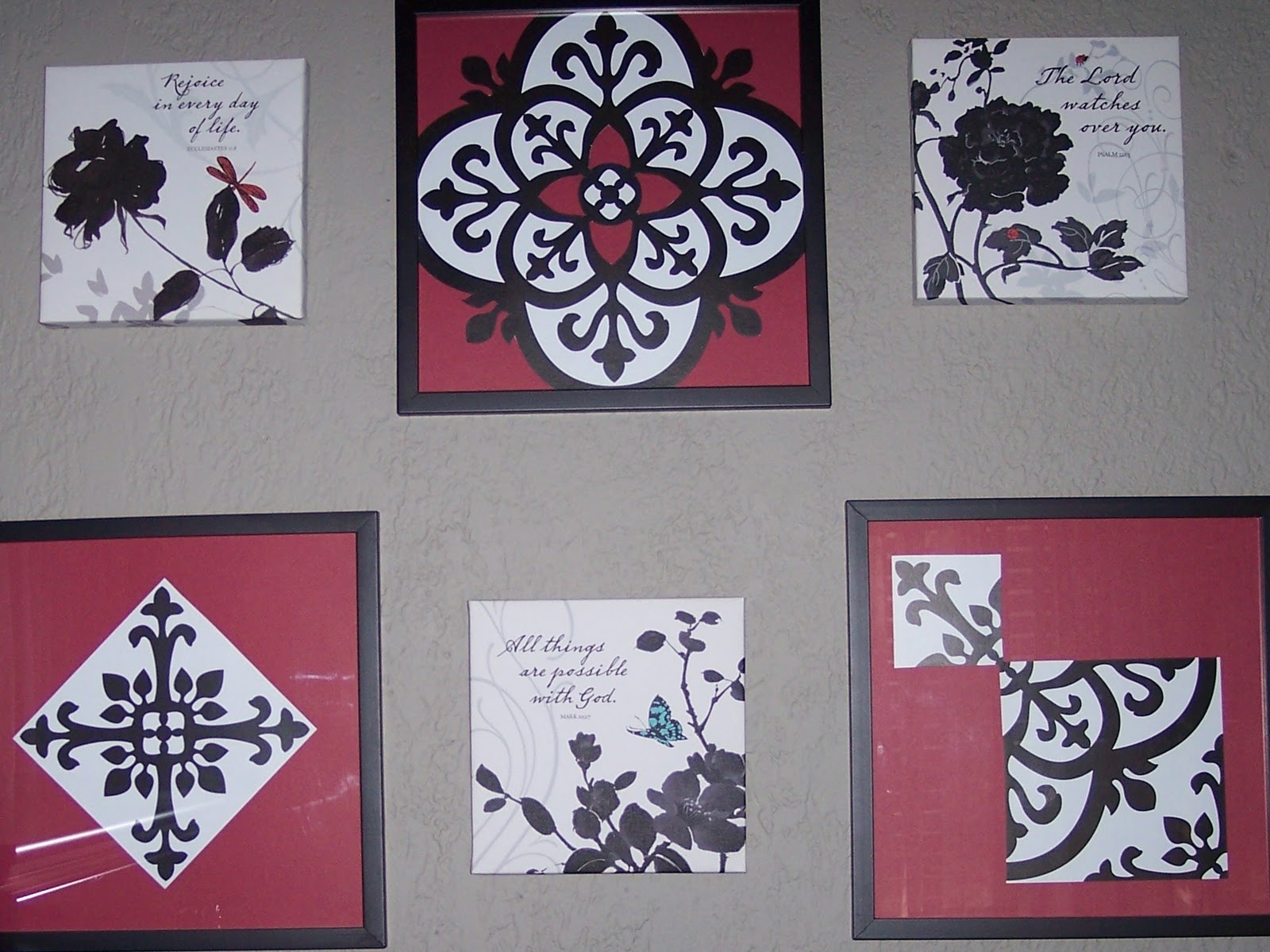 Stone Cottage Adventures Black & White & Red All Over Wall Decor
