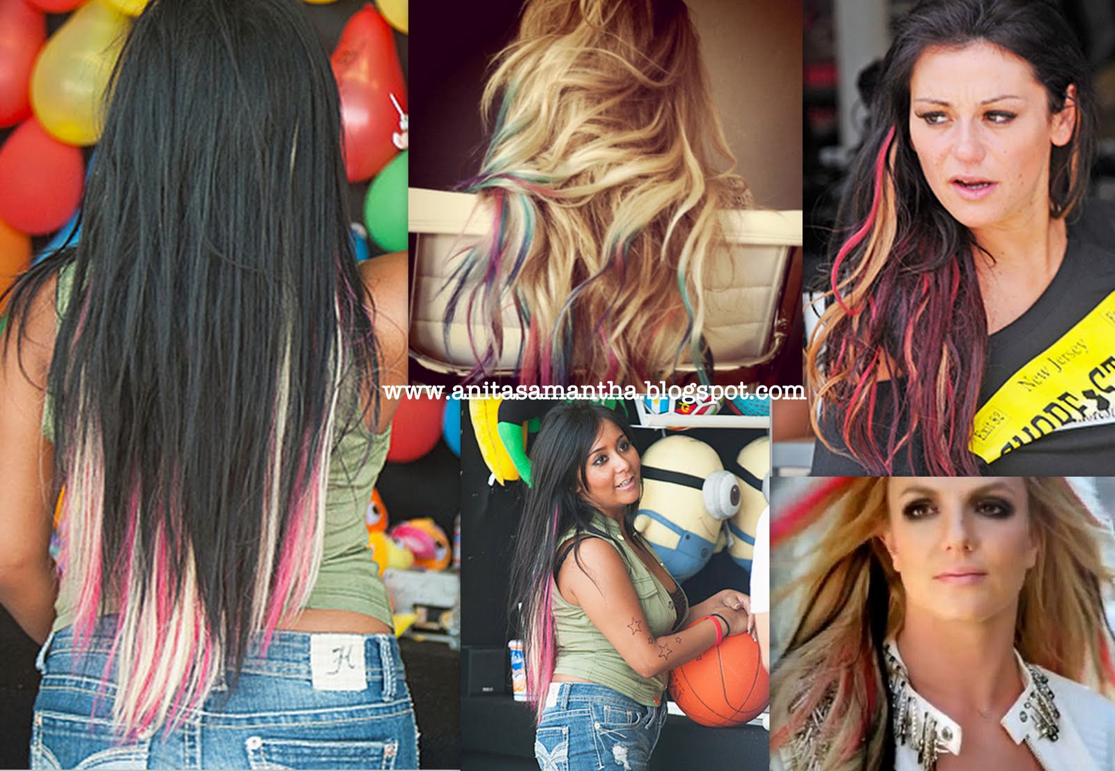 Anita Samantha Celebrity Trend Alert Pink Blonde Highlighted Hair