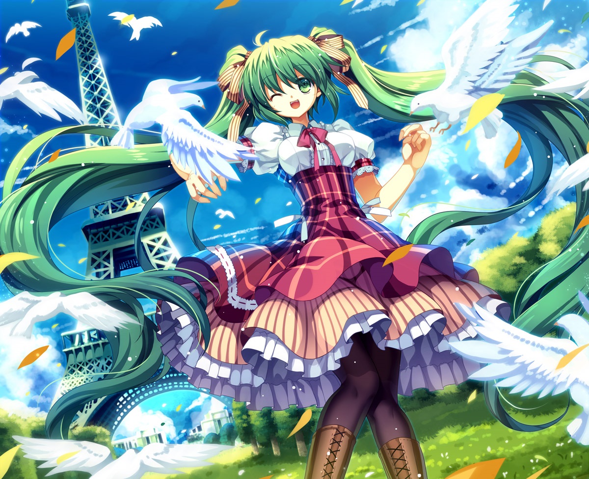 Phi Stars Hatsune Miku Visits France Anime Vocaloid Wallpaper