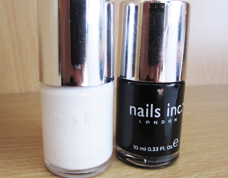 NOTD Monochrome Nail Trend S/S13 with Nails Inc Black Taxi & Floral