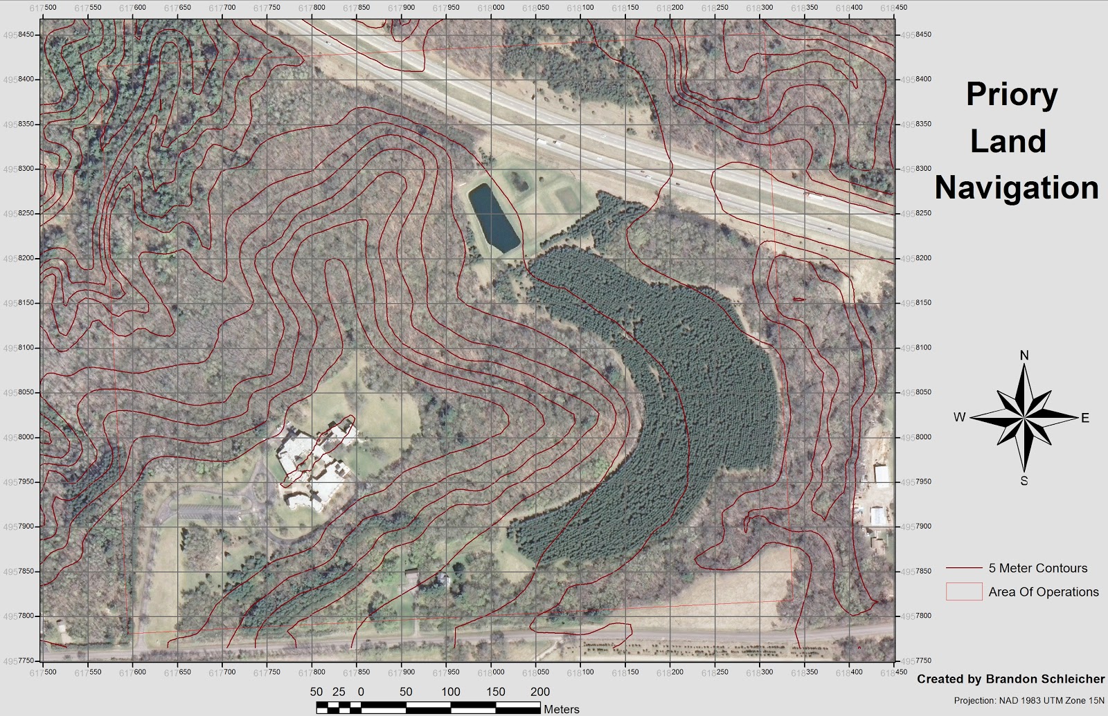 figure 2 aerial image with 5 meter countour intervals and 50 square meter grid references the contrasting colors provided by the aerial image will make it figure 2 aerial image with 5 meter countour intervals and 50 square meter grid references the contrasting colors provided by the aerial image will make it