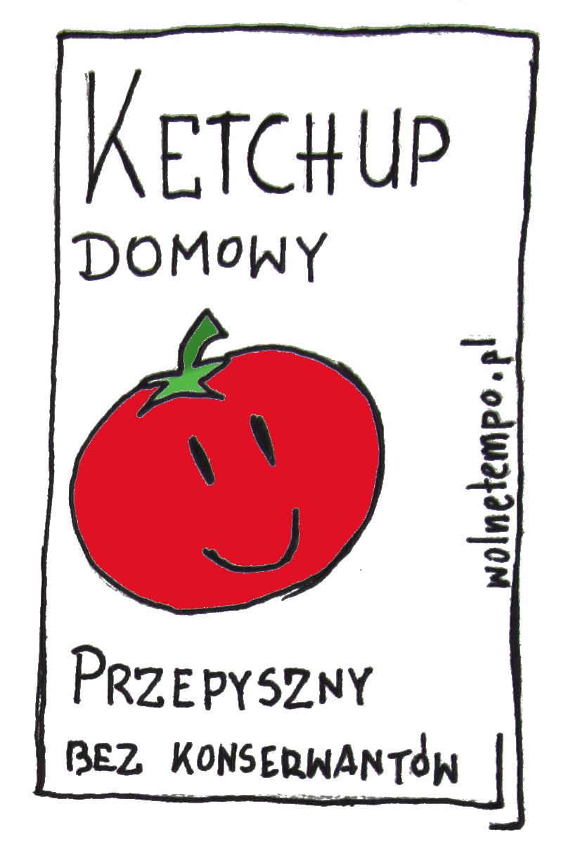 Domowy ketchup własnej roboty. Przepis. Etykiety.