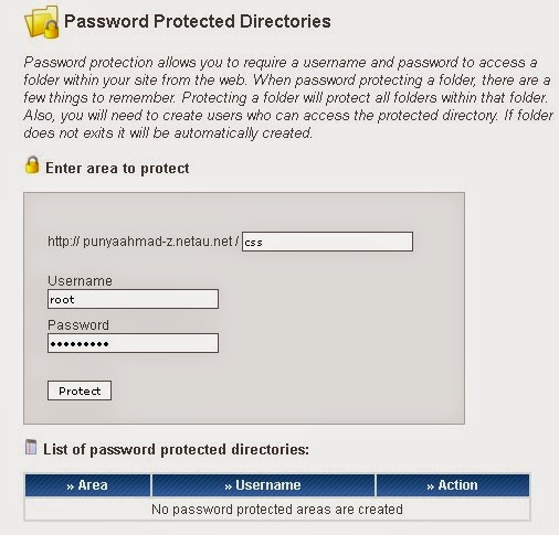 password directory protected