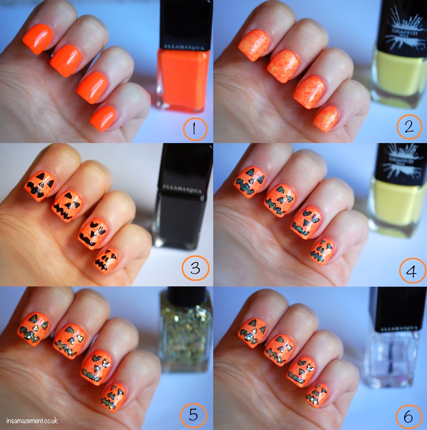 In Samazement Pumpkin Halloween Nail Art Tutorial