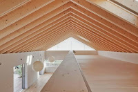 Contemporary House Style With Exposed Timber Rafter And Bookshelf Column Contemporary House Style With Exposed Timber Rafter And Bookshelf Column