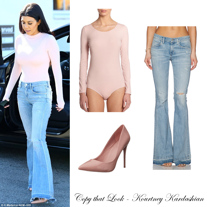 kourtney kardashian flared jeans