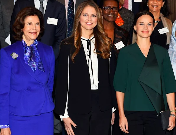 Princess Madeleine of Sweden and Princess Sofia Hellqvist of Sweden attended the Global Child forum at the Royal palace in Stockholm