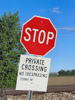 stop sign warning do not cross private no trespassing forbid