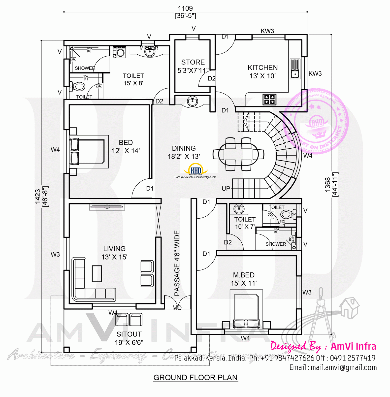 Floor Plan Idea 5 Bedroom Contemporary House With Plan Kerala