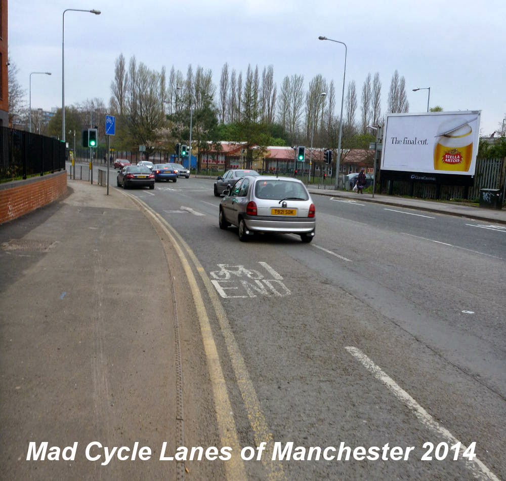 Mad Cycle Lanes of Manchester Broughton Bridge Salford