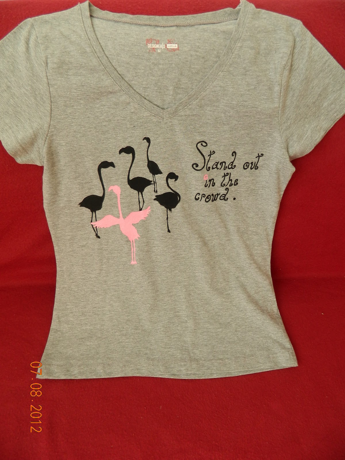 Playground Items: Attitude T-shirts: Black & Pink flamingo T-shirt