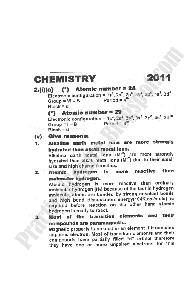 Chemistry-Numericals-Solve-2011-five-year-paper-class-XII