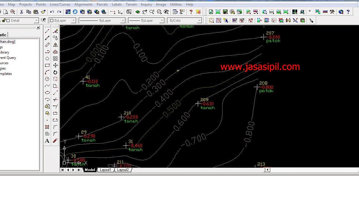 Cara Membuat Peta Kontur Dengan Program Land Desktop Ilmuproyek Com
