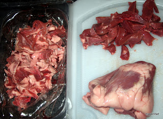 Cutting up a lambs heart by Ng @ What's for Dinner?