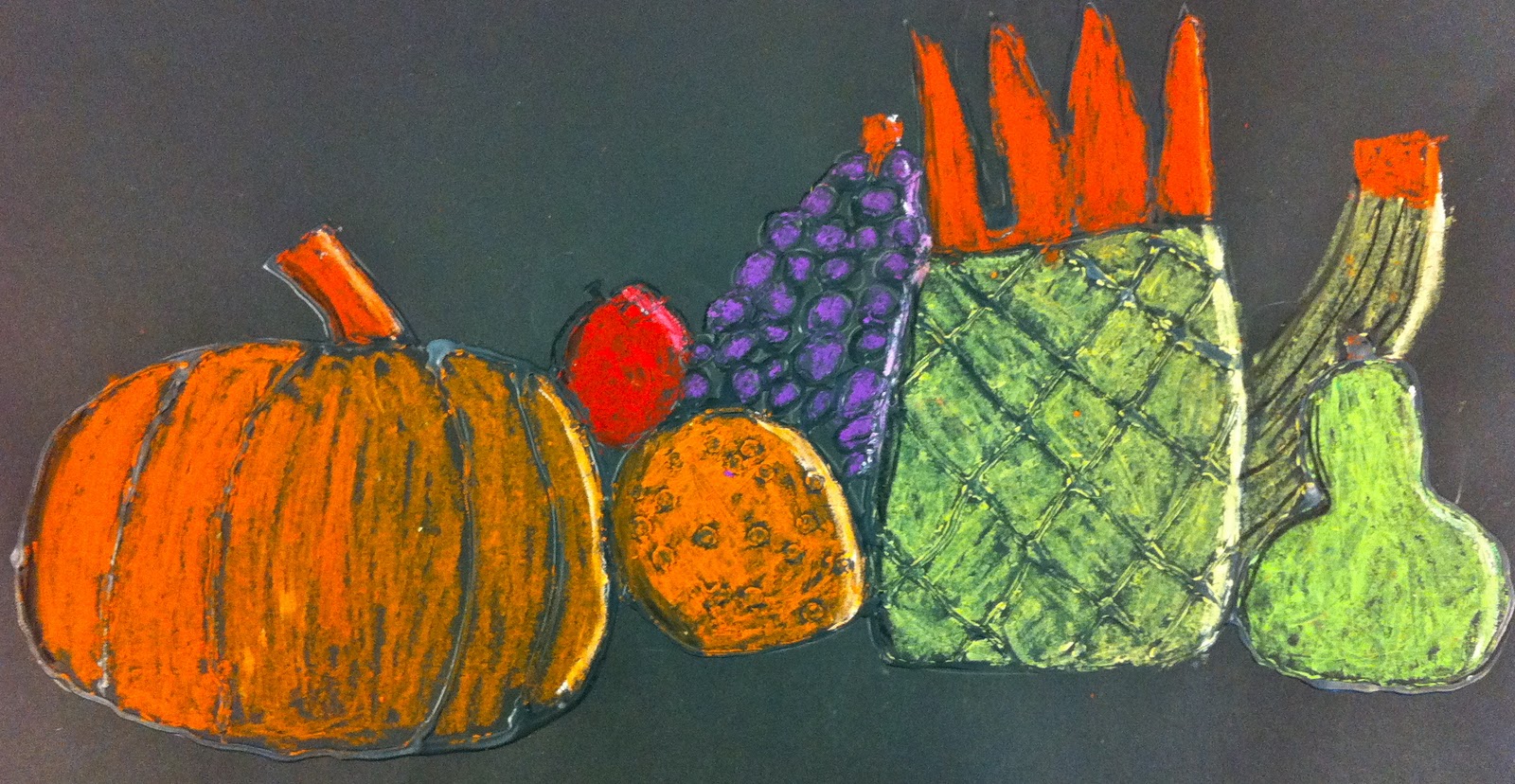 Expression of Imagination "Glue & Pastel Harvest" by Sixth Grade