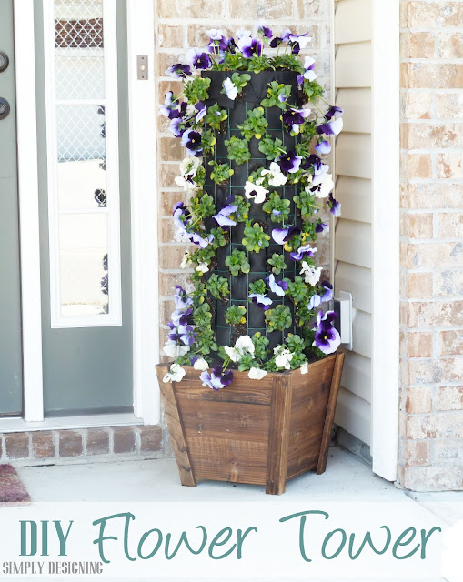 DIY Flower Tower, Home Depot #sponsored #digin #heartoutdoors #spring