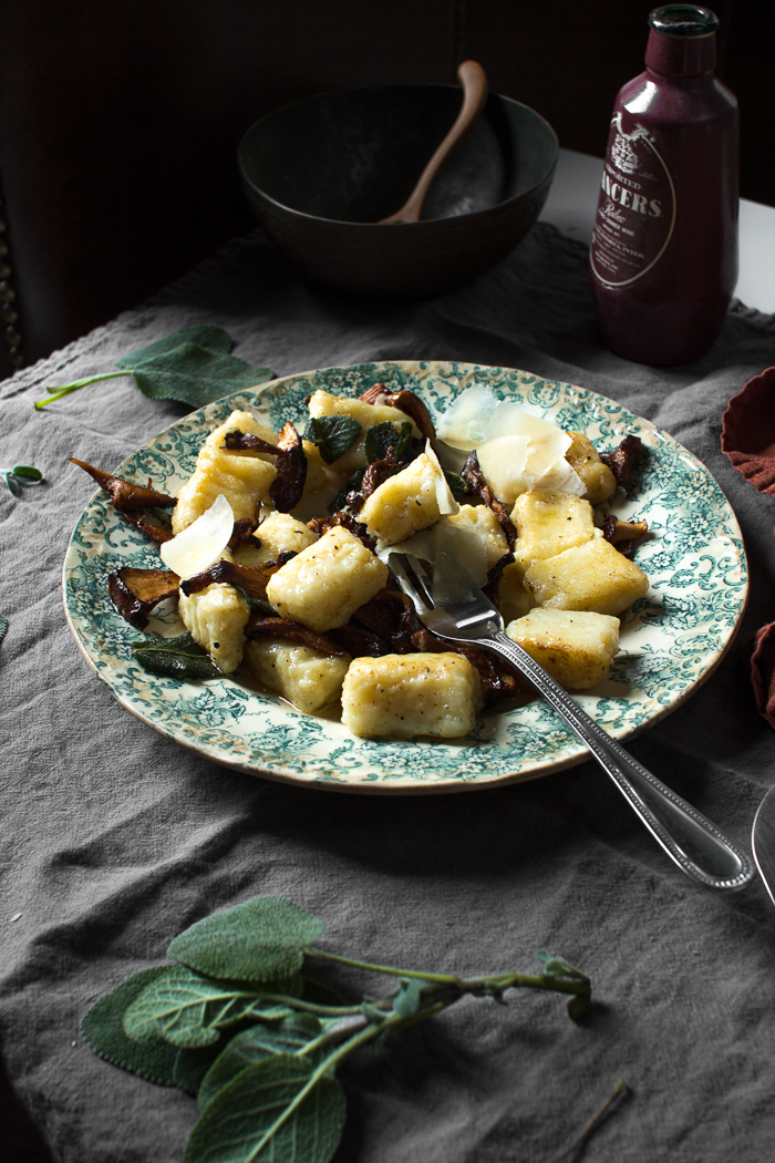Flourishing Foodie Gnocchi with brown butter, sage, and chanterelles