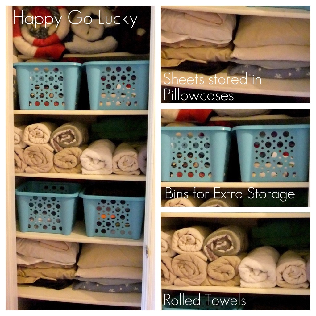Pinterest Inspired Project Organizing the Linen Closet HappyGoLucky