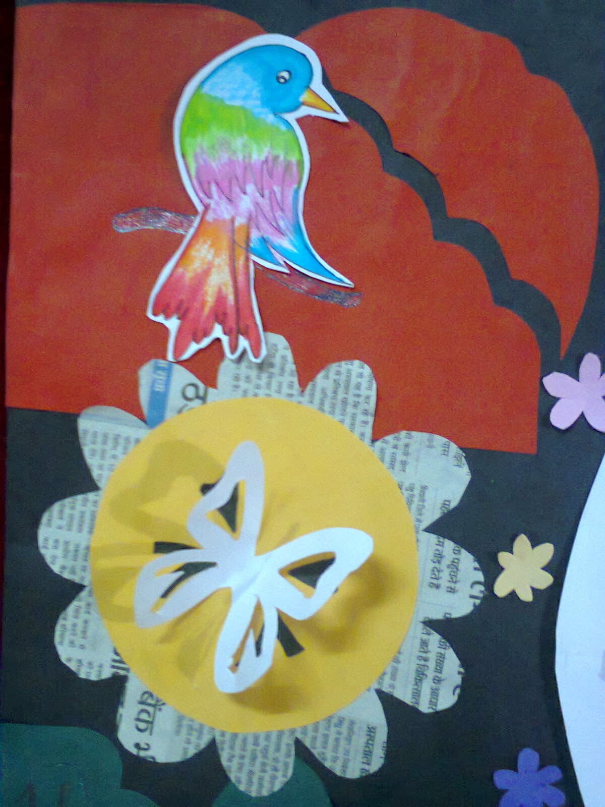 I Used Sketches And Crayons To Make The Bird Black Pen Give Shade On Base So That It Appears Be Shadow Of Butterfly I Used Sketches And Crayons To Make The Bird Black Pen Give Shade On Base So That It Appears Be Shadow Of Butterfly