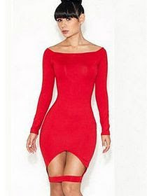 Dress cantik warna merah model baru masa kini