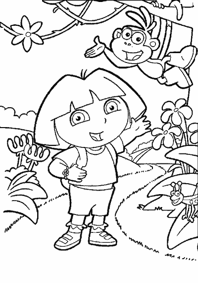 coloring pages fun dora the explorer coloring pages