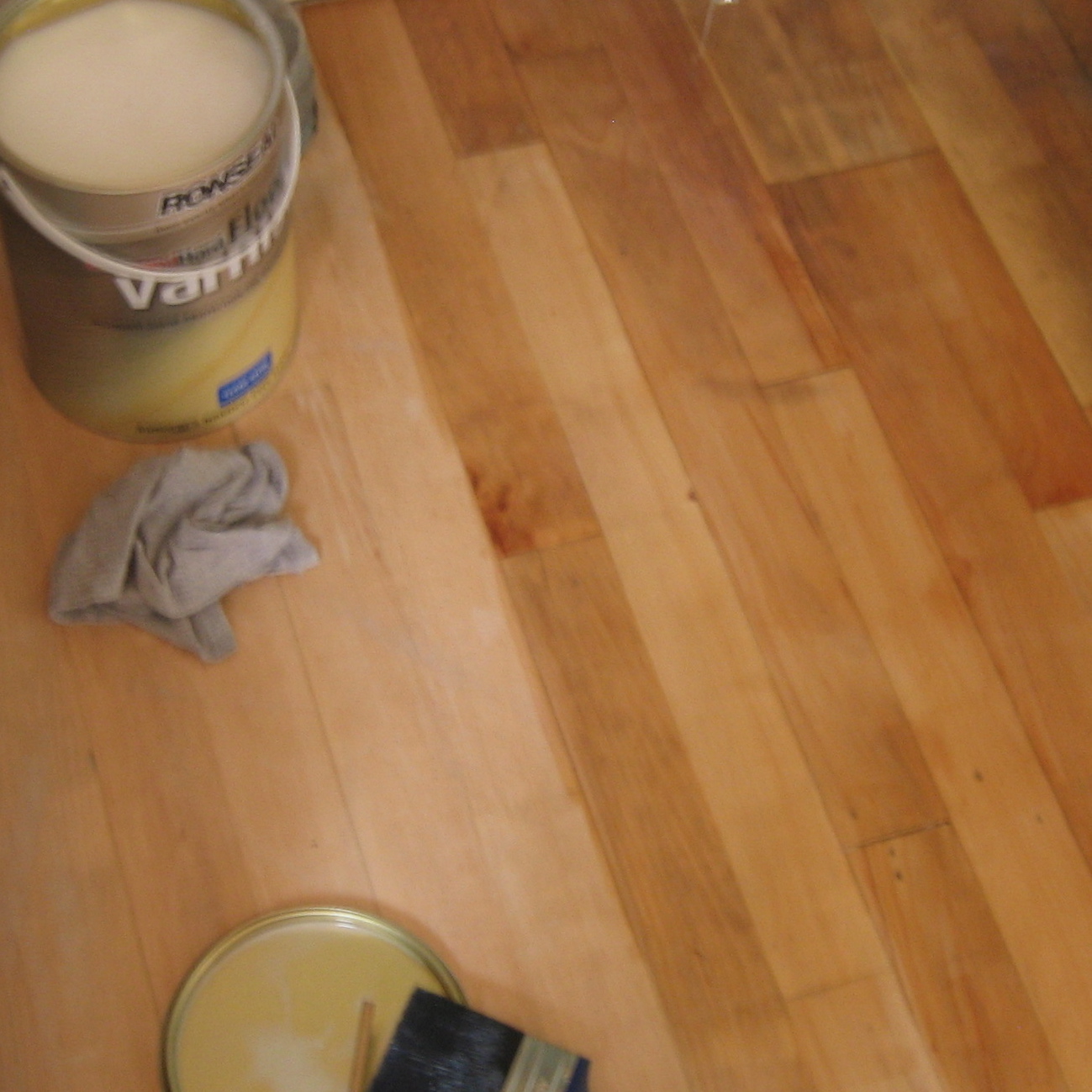 Our Handmade Home Sand, vacuum, clean, varnish, sand, vacuum...