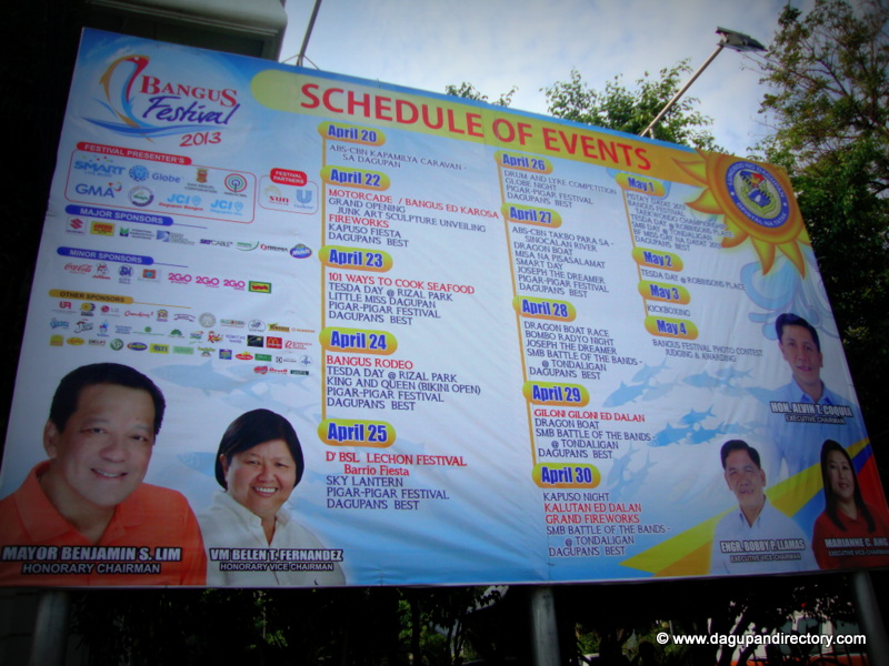 Dagupan City Bangus Festival 2013 Schedule of Events