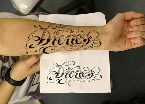 Arm Writing Tattoos The Arts