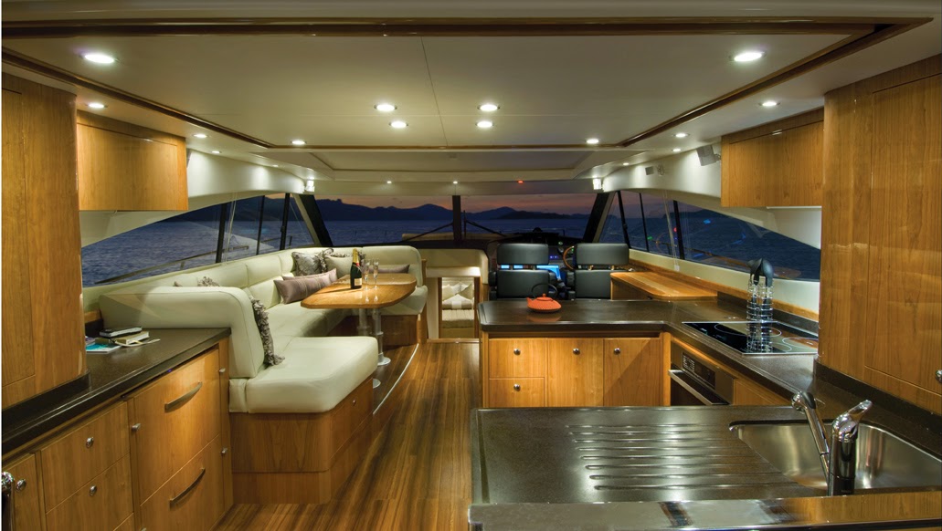 small yacht of interior elegant and beautiful for the holidays