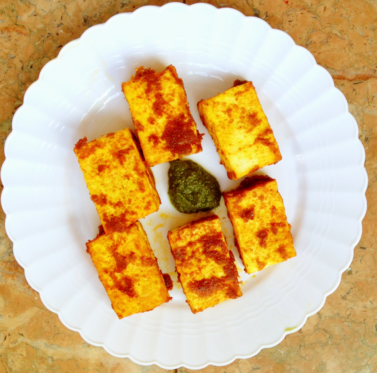 Achari Tofu: Spicy Baked Tofu.