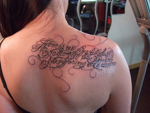 Upper Back letters tattoo Published by Robstreet at 710 AM b tattoo