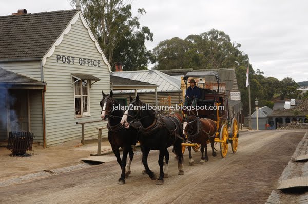 Jaman Koboi Suasana di Sovereign Hill, mirip kota koboy.