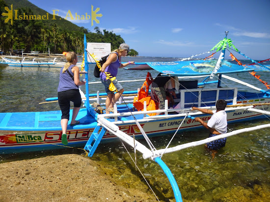 Riding the boat to Puerto Princesa Underground River