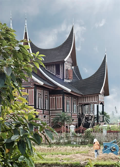 Rumah Adat Indonesia Rumah Adat Minangkabau Rumah Gadang Di Padang Panjang