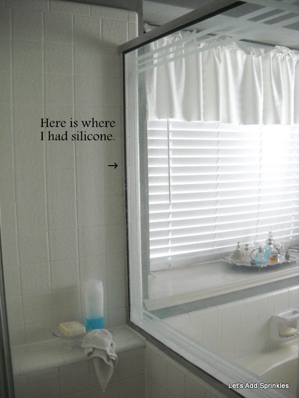 Let's Add Sprinkles Oven Cleaner on the Shower Surround