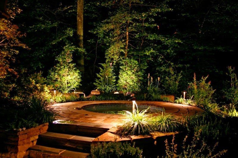 outside garden lighting garden pond with led lighting