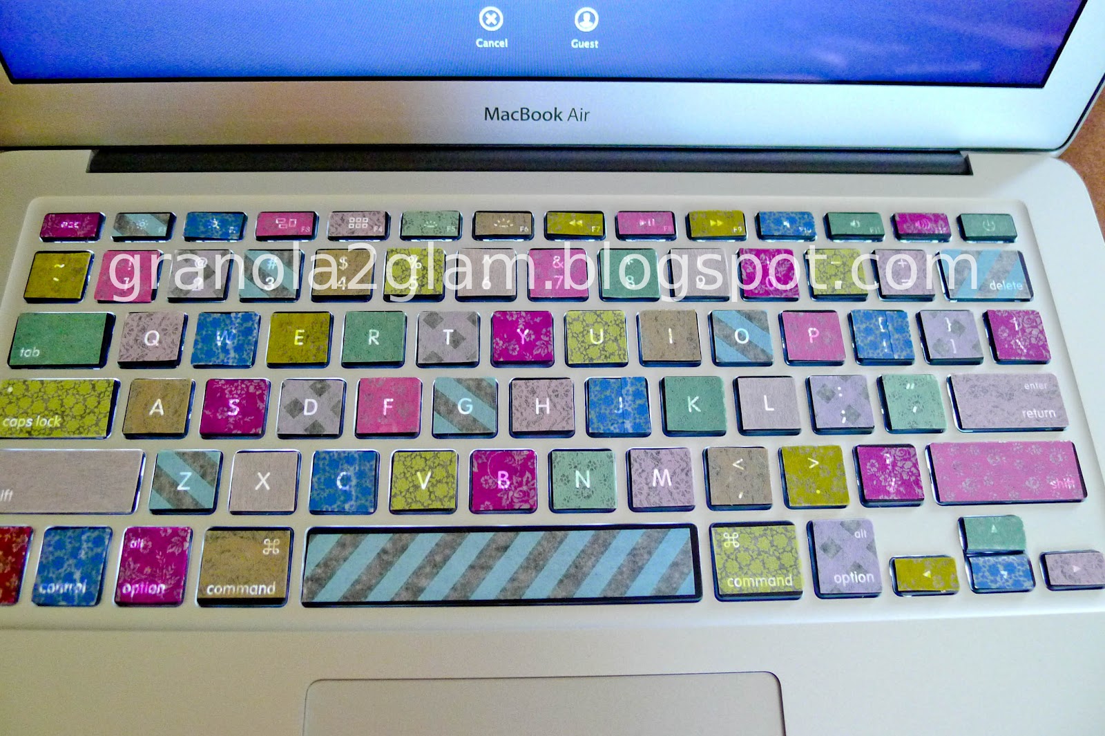 Granola To Glam DIY Colorful MacBook Washi Tape Keyboard Tutorial