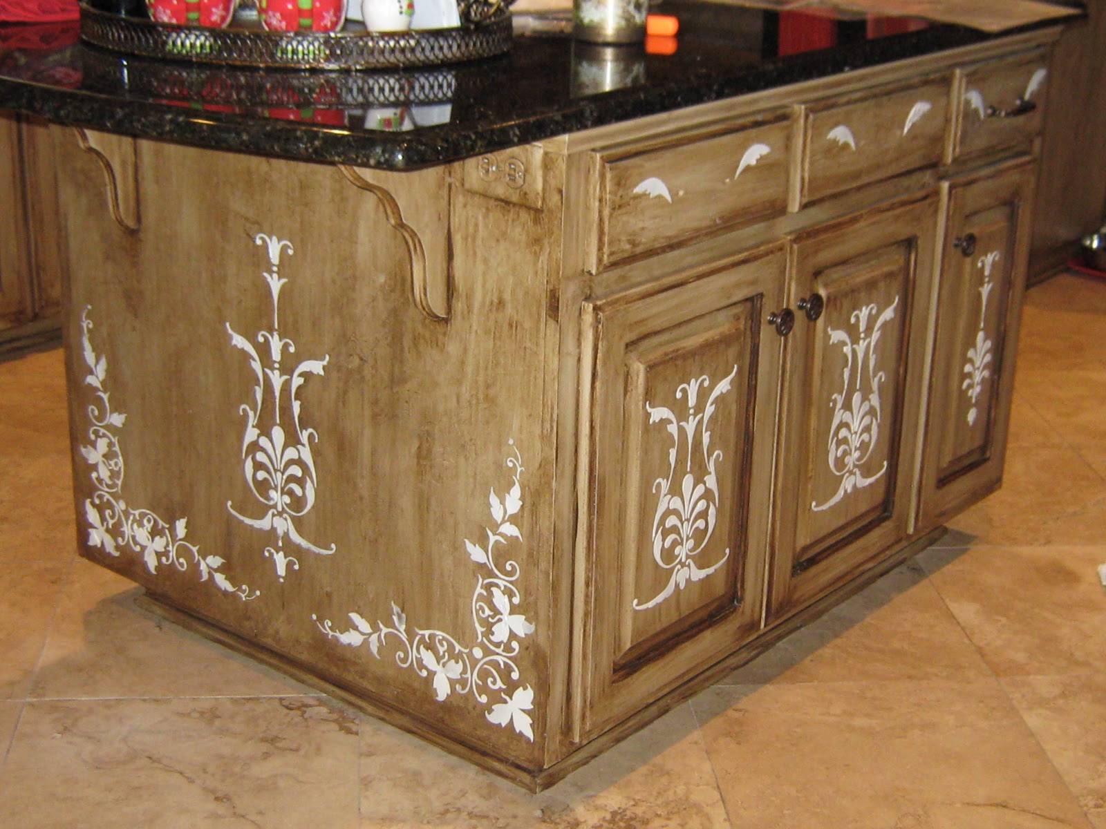 Gel staining kitchen cabinets Decorative Painting Kitchen Islands