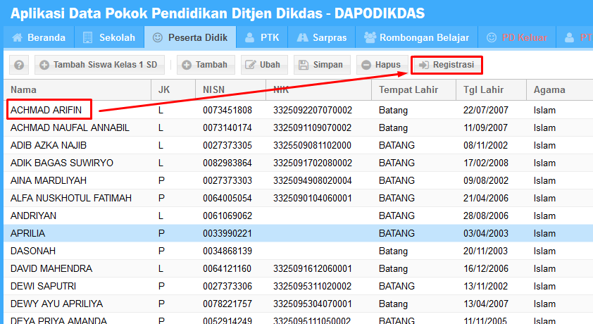 Cara Input Nomor Induk Siswa ( NIS ) di Dapodikdas 3.0.2 wimaogawa.blogspot.com