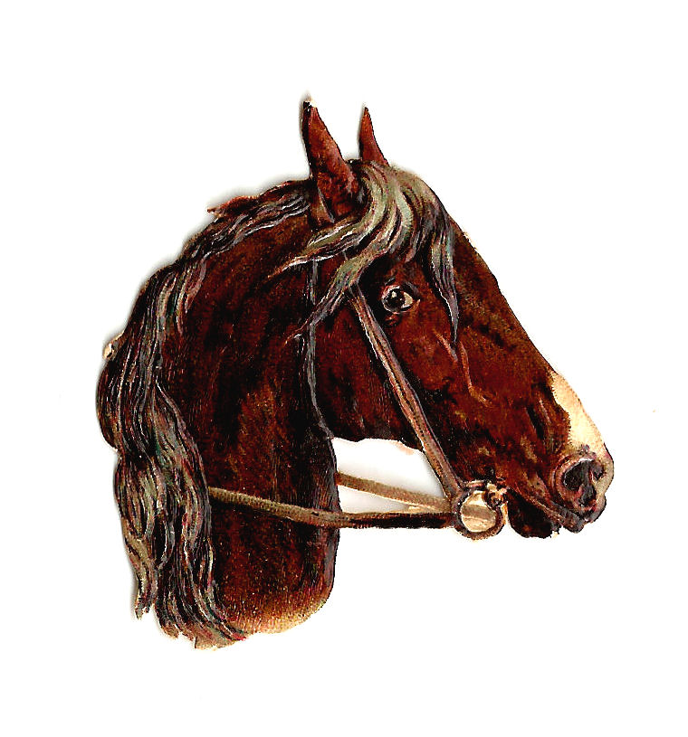 Antique Images: Horse Clip Art: Vintage Victorian Die Cut of Brown