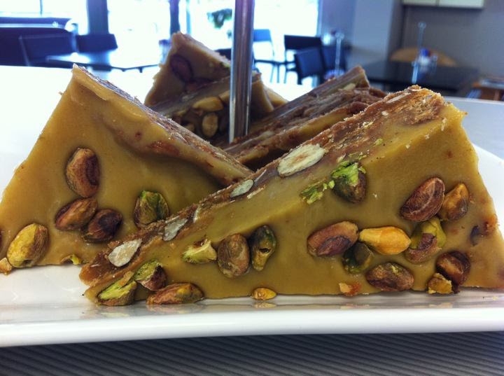 Lamingtons and Lace. gluten free pistachio and ginger slice.