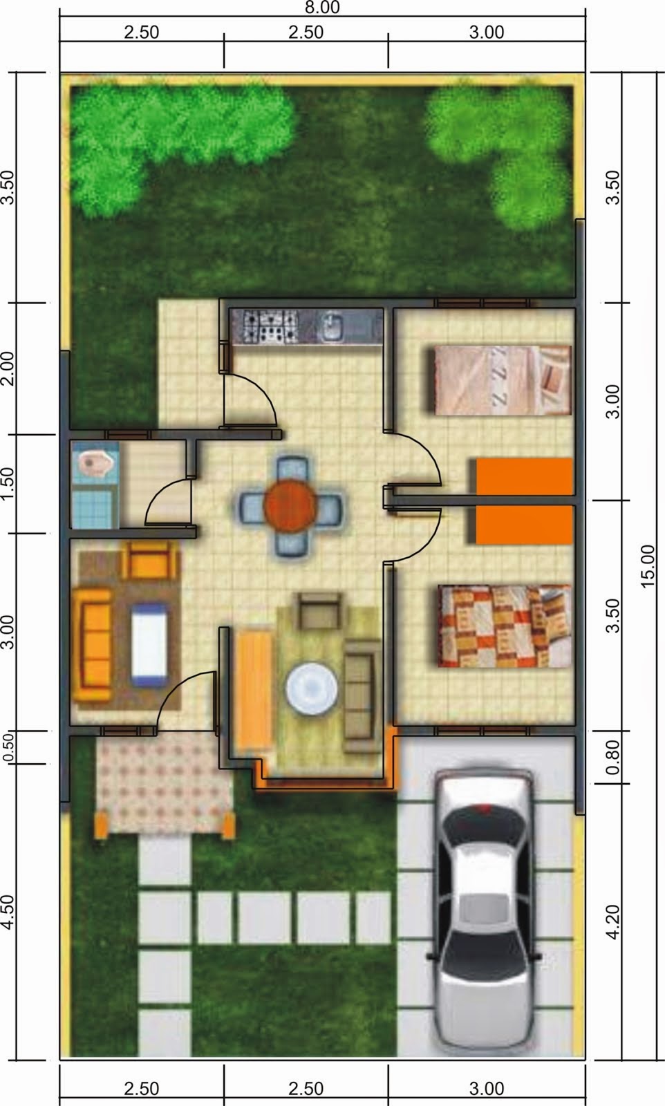 Demikian gambar denah rumah minimalis 1 lantai yang bisa dijadikan ...