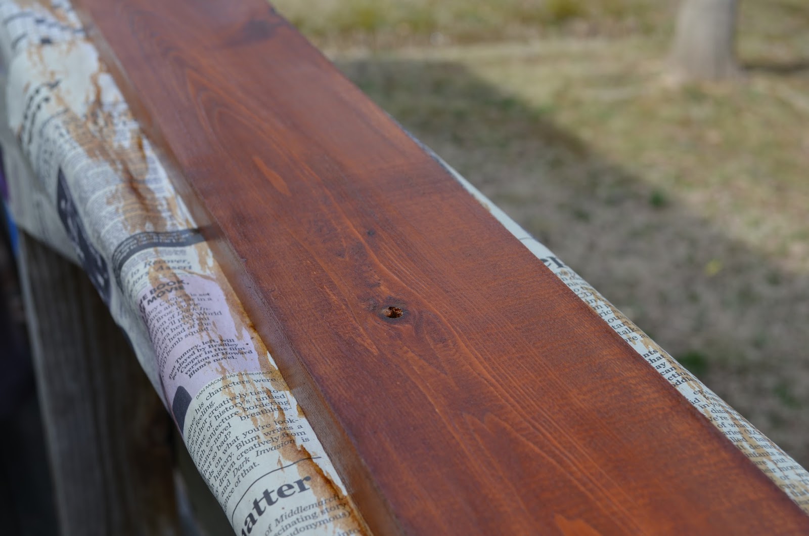 On Our Way DIY Wood Staining (with Coffee)