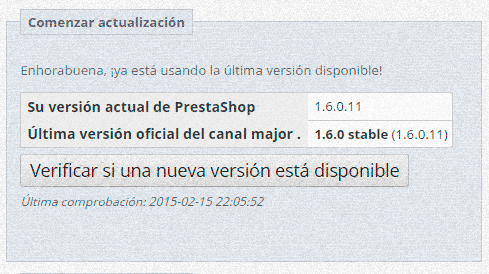 Actualizar Prestashop 1.6