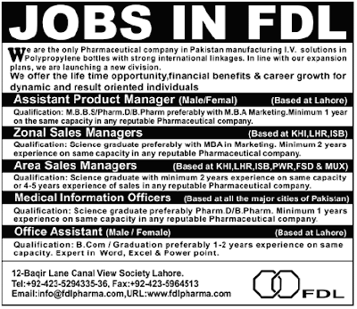 FDL JOBS info@fdlpharma.com