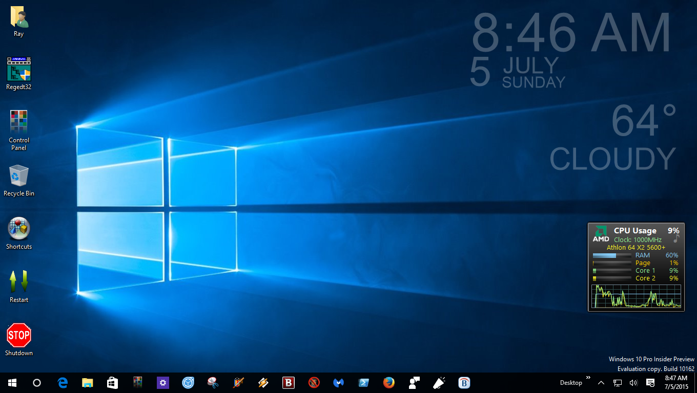 RAY'S BLOGGING AGAIN: Windows 10: Desktop Background: Two views....