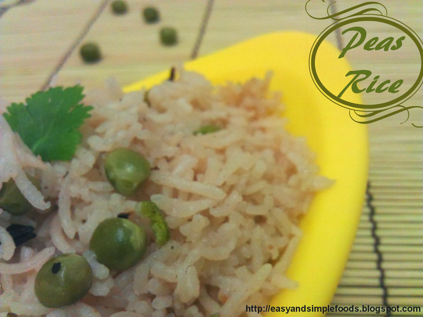 easy and simple foods Easy peas rice